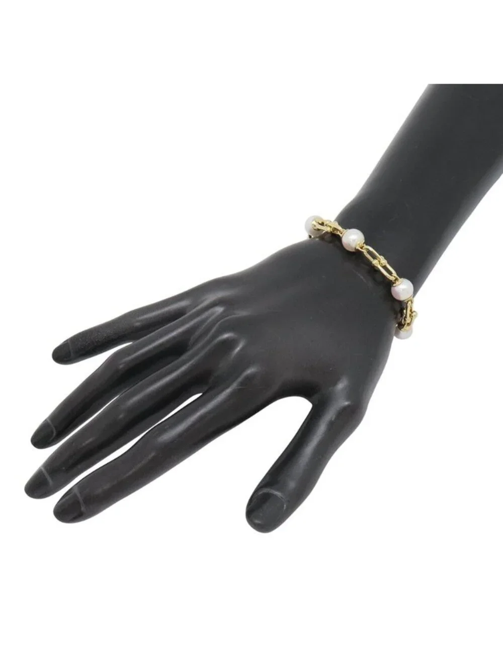 Tiffany & Co Bracelet HardWear Link Pearl Large Fresh Water 18k Yellow Gold
